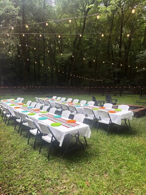 Setup for an outdoor gathering