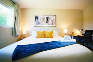 King bed with working area