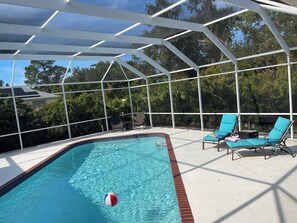 Large fully screened pool area provides so much space for fun!