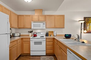 Start the day off with a hearty breakfast prepared in the home's full kitchen