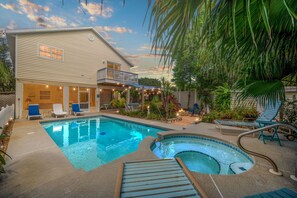 Outdoor area ft solar heated pool and spa 