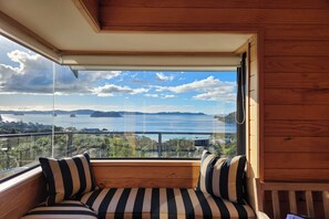 Window seat with sea views