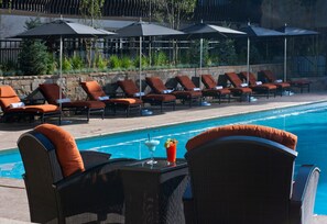 Spend time during the summer months lounging by the outdoor pool.