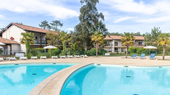 Take in gorgeous views while lounging around the on-site outdoor pool.