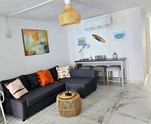 Living Room area with work area.