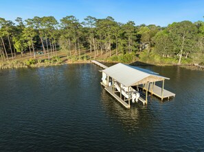 That’s right–this private dock is all yours, and it has room for up to 3 boats. 