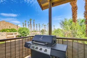 Studio Exterior | Furnished Balcony | Gas/Charcoal Grill | Mountain Views