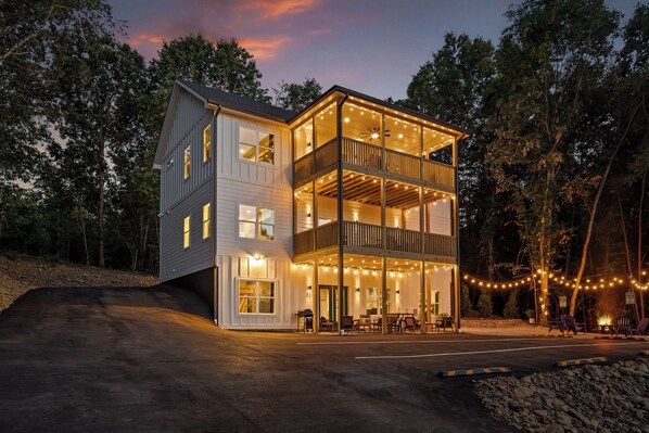 Twilight View of the Cabin