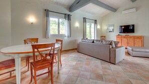 Settle into the dining area and enjoy a nice meal.