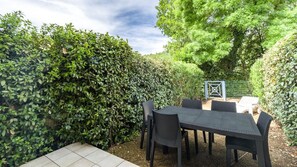 Enjoy some fresh air on your private terrace. Views vary.