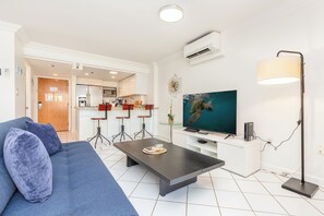 Living room with flat screen TV