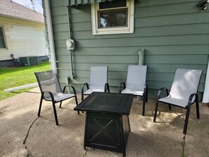 Propane fire table and chairs