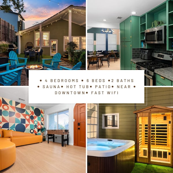 Chic stay with 6 beds, 2 baths, patio, fast WiFi — perfect for groups!