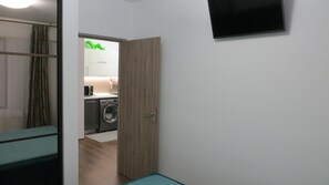 View from bedroom to kitchen
