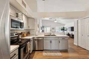 Indoors, Kitchen, Microwave, Oven, Ceiling Fan