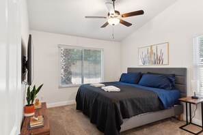 Indoors, Ceiling Fan, Home Decor, Bed, Furniture