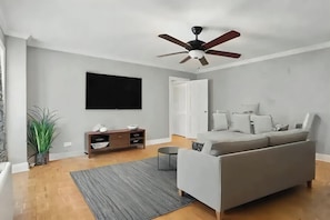 Living room includes smart tv + free streaming wifi.