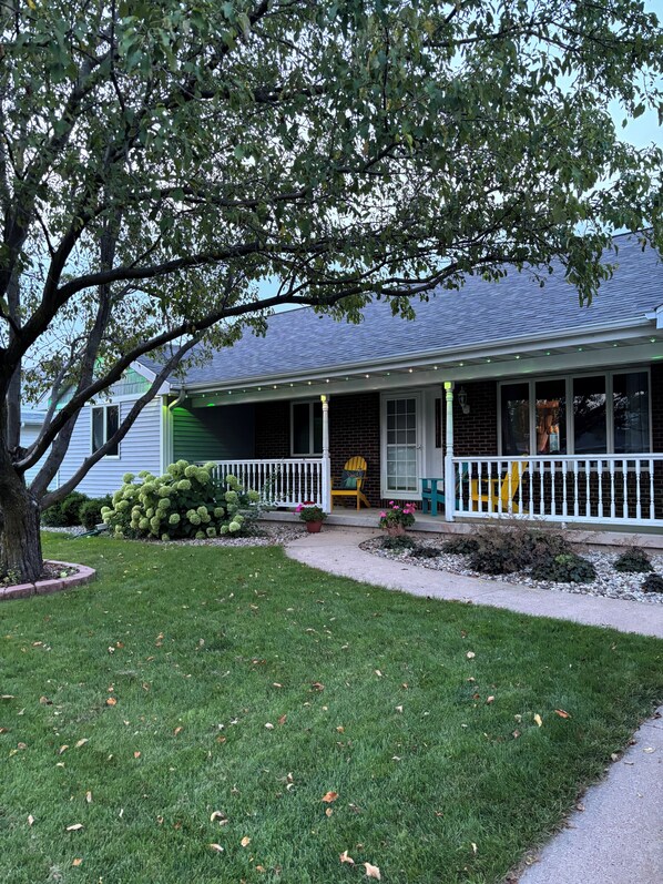 1600 square-foot ranch. Nice covered porch and 2 1/2 car attached garage