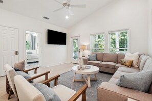 Enjoy your favorite shows on a large, high-definition TV for the ultimate entertainment experience!