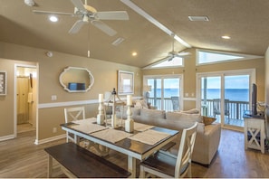 Dining room area that seats 8. Kitchen island seats an additional 3.
