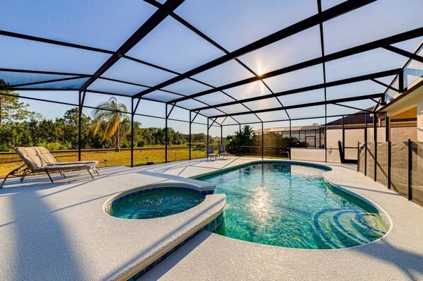 South-West facing large 30x15ft pool