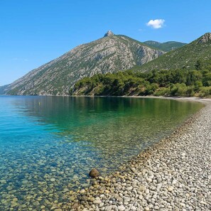 Dafni pebbly beach (10km)
