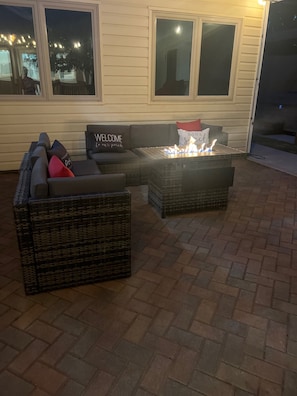 Outside Seating Area with Gas Firepit
