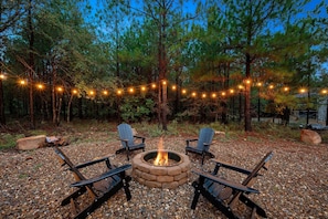 Fire pit with firewood provided