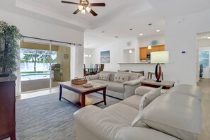 Abundant sunlight, volume ceilings and open spaces create a home you will be glad to call yours during your time in SWFL.