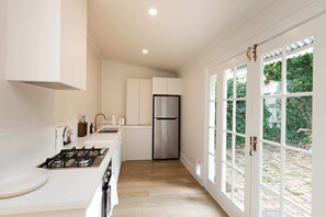 Kitchen leading out to the courtyard