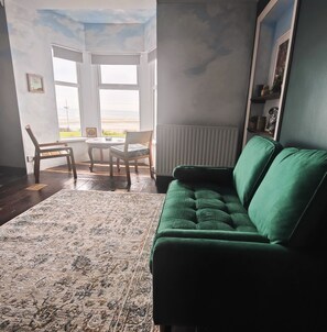 Panoramic sea views from the upstairs lounge