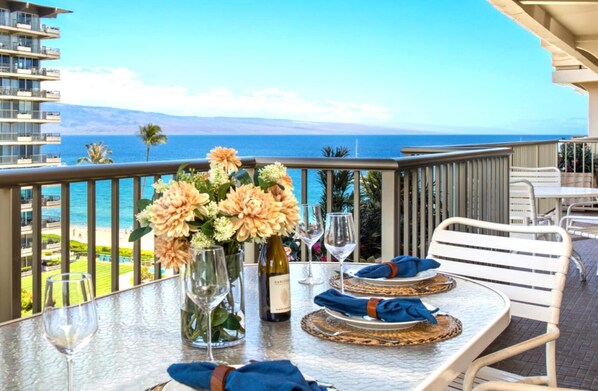 This stunning view of the beach and surrounding villas creates the perfect backdrop for relaxing moments. WH1-723