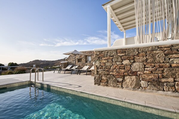 Beautiful Mykonos  Villa | Villa Ambrosia | 3 Bedrooms | Private Pool with View | Outdoor Furnished Terrace | Tourlos