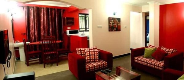 Red Colored apartment