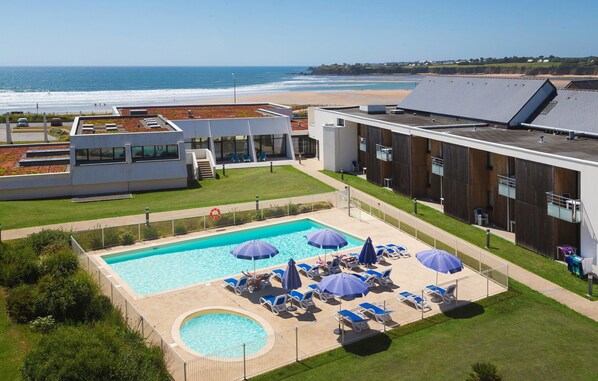 Get some sun in the outdoor pool.