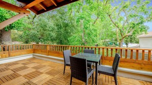 Breathe the fresh air on the Spacious Terrace just outside (views vary).