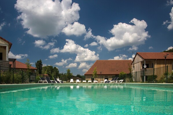 Get some sun in the outdoor pool.