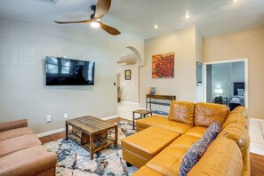 Living Room | Central A/C | Single-Story Home