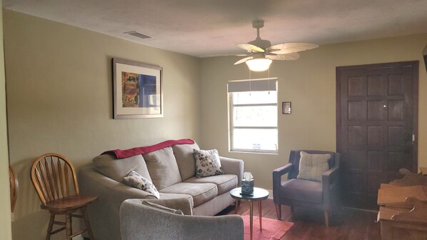 Living room with front entrance 