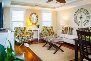living area with access to covered balcony