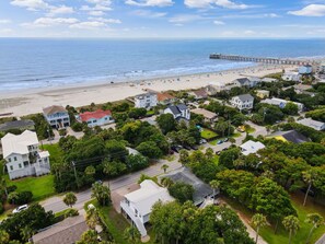 Beach View above house and Folly Beach Pier