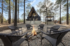 Roast marshmallows over a crackling fire