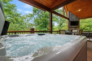 Enjoy a relaxing soak in the hot tub