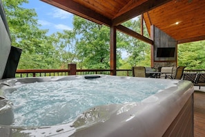 Enjoy a relaxing soak in the hot tub