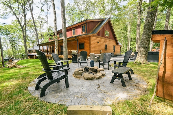 Toast marshmallows at the fire pit.