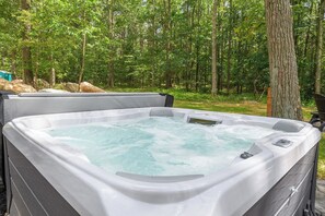Private hot tub.