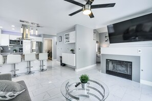Living Room | Fireplace | Smart TV