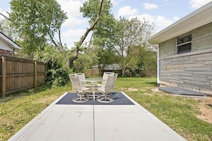 Enjoy a morning cup of coffee outside on the patio!