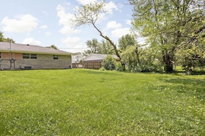 Large backyard space, perfect for kids!