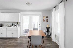 Beautiful dining table with comfortable dining chairs!